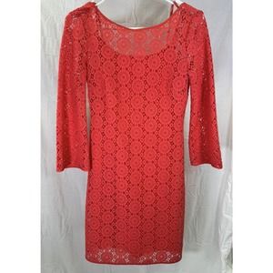 Pre-owned Lilly Pulitzer‎ Crochet Dress Pink, Sz XXS